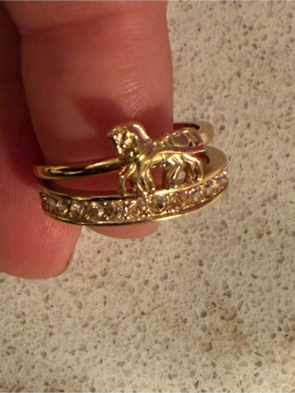 925 Silver with Gold Plating Coach Rings (I believe it is a size 5)